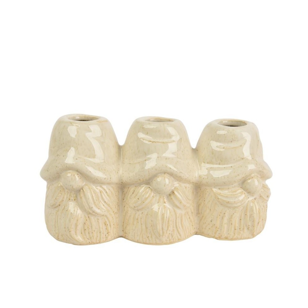 VASO CERAMICA 3 GNOMI CREMA H.9.5